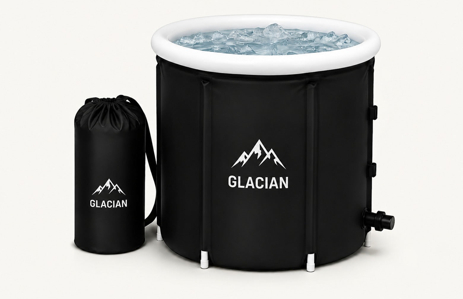 Glacian tub, black with white rim